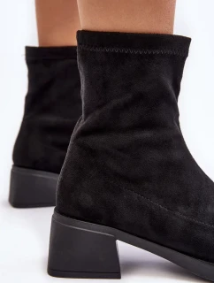 Černé dámské kozačky Aphroteia na nízkém podpatku