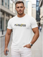 Pánské bavlněné tričko se streetwearovým potiskem bílé FashionStreet NX0145R