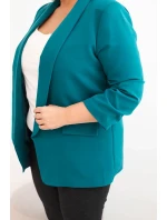 Dámská sako Plus Size bez zapínání s podšívkou XL/2XL mořská