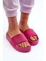 Dámské žabky na platformě z semiše Big Star NN274A672 fuchsie