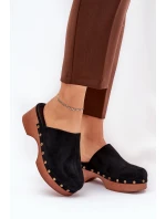 Chodaky Klapky Dámské S Hroty Eko Semišové Černé Ellason