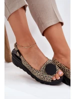 Sandály Z Přírodní Kůže Na Korku Artiker 56C2186 Panterka