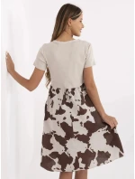 Dámské šaty DHJ SK 253701.80 Béžová s hnědou - FPrice