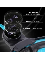 HHM17 HULA HOP ČERNÁ/TYRKYSOVÁ S MAGNETY A ZÁVAŽÍM + POČÍTADLO HMS