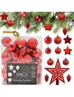 DEKORATIVNÍ PLASTOVÁ CETKA BEZPEČNÁ 40KS ČERVENÁ SLÍDA