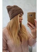 Fleecová čepice Sylwia K244 mocca