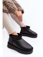 Kožené Dámské Sněžníky Na Platformě Černé Loreley