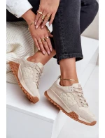 Dámské kožené tenisky Big Star OO274A315 Hi-Poly System béžové Dámské kožené tenisky Big Star OO274A315 Hi-Poly System béžové