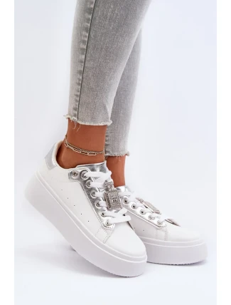 Bílé dámské tenisky s ozdobou Celedria Bílé dámské tenisky s ozdobou Celedria