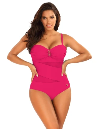 Dámské jednodílné plavky S8030D1-2d tm. růžové - Self