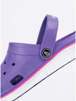 Luxusní fialové  nazouváky dámské na plochém podpatku