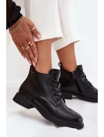 Zateplené kožené dámské boty na nízkém podpatku Vinceza 39953 Černé Zateplené kožené dámské boty na nízkém podpatku Vinceza 39953 Černé