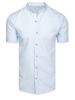 Pánská modrá košile s krátkým rukávem FashionStreet KX1048 Pánská modrá košile s krátkým rukávem FashionStreet KX1048