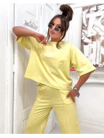 Žlutý dámský bavlněný oversize komplet (82188)