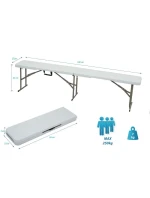 CATERINGOVÁ LAVICE SKLÁDACÍ 183X28X43CM BÍLÁ CATERINGOVÁ LAVICE SKLÁDACÍ 183X28X43CM BÍLÁ