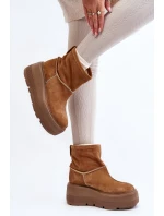 Kožené dámské boty na masivní podrážce Camel Zazoo 3424