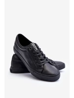 Pánské Tenisky Ze Syntetické Kůže Černé Big Star JJ174234