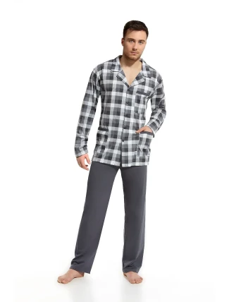 Pyžamo Cornette 114 dlouhé/r 3XL-5XL pánské rozepínací