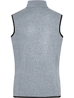 Daiber JN 773 Dámská pletená fleecová vesta se stojáčkem 02.0773 light grey melange/red