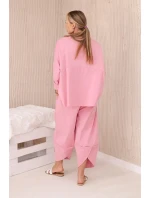 Komplet nových mikinových kalhot Punto pudrově růžová Komplet nových mikinových kalhot Punto pudrově růžová