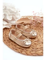 Dětské baletky s mašlí Zlaté Jellema