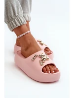 Dámské lehké pěnové žabky s ozdobami růžové Orchia