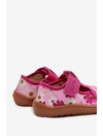 Dětské domácí pantofle na suchý zip s květinovým vzorem Barefoot Froddo Cannvas G1700439-4 Růžové Dětské domácí pantofle na suchý zip s květinovým vzorem Barefoot Froddo Cannvas G1700439-4 Růžové