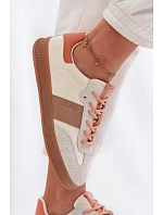 Kožené semišové dámské tenisky Big Star TT274725 béžové