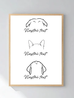 Personalizovaný magický fotoobraz v rámu - 30x40 - zvířecí ouška