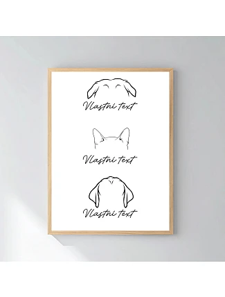 Personalizovaný magický fotoobraz v rámu - 30x40 - zvířecí ouška