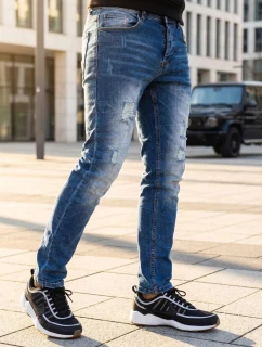 Modré pánské kalhoty FashionStreet UX3821