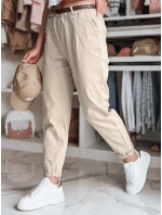 Dámské kalhoty chinos s páskem RELCIX light beige FashionStreet UY2585