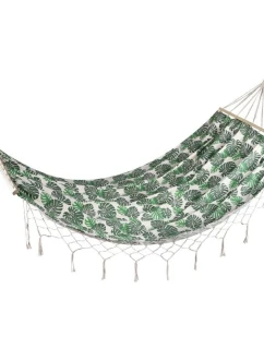 ZAHRADNÍ HOUPACÍ SÍŤ PRO 1 OSOBU 200X100CM S TYČÍ A STŘAPCEM MIAMI NATURA JUNGLE