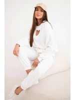 Dámská souprava máslíčko s výřezem ve tvaru srdce ecru