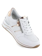 Dámské kožené tenisky na platformovém podpatku bílé Remonte Rieker D0T04-80