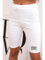 Dámský bavlněný komplet s krátkým rukávem a šortkami bílý