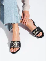 Klasické dámské černé  nazouváky bez podpatku