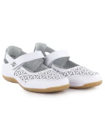 Dámská kožená prolamovaná polobotka na suchý zip bílá Jezzi 9763