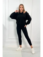 3-dílná sada mikina + top + legíny černá 3-dílná sada mikina + top + legíny černá