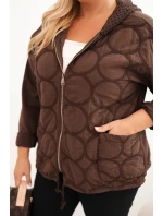 Dámská mikina Plus Size rozepínací na zip hnědá
