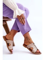 Dámské pantofle s ozdobným zipem Béžová Clarence