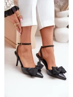 Eko kožené lodičky s mašlí černé Volamia