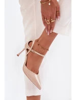 Lakované podpatky s páskem béžové Tarilin