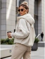 Dámská přechodná bunda s odepínací kapucí béžová FashionStreet TY5639