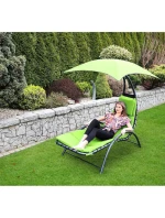Lehátko se slunečníkem BERGAMO 200x125x180CM limetkově zelené