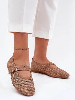 Baleríny S Pletením A Pásky Khaki Partheda