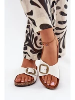 Dámské Sandały Na Korek Platformě S Přezkou Bílé Vianara