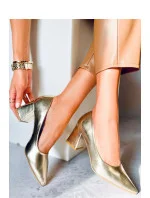 Dámské lodičky na podpatku 9538 Zlatá - Sweet Shoes
