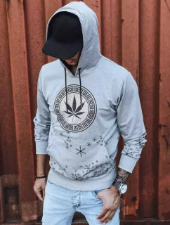 Pánská šedá mikina s potiskem FashionStreet BX5327