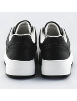 Černo-bílé dámské sportovní šněrovací boty (S070)